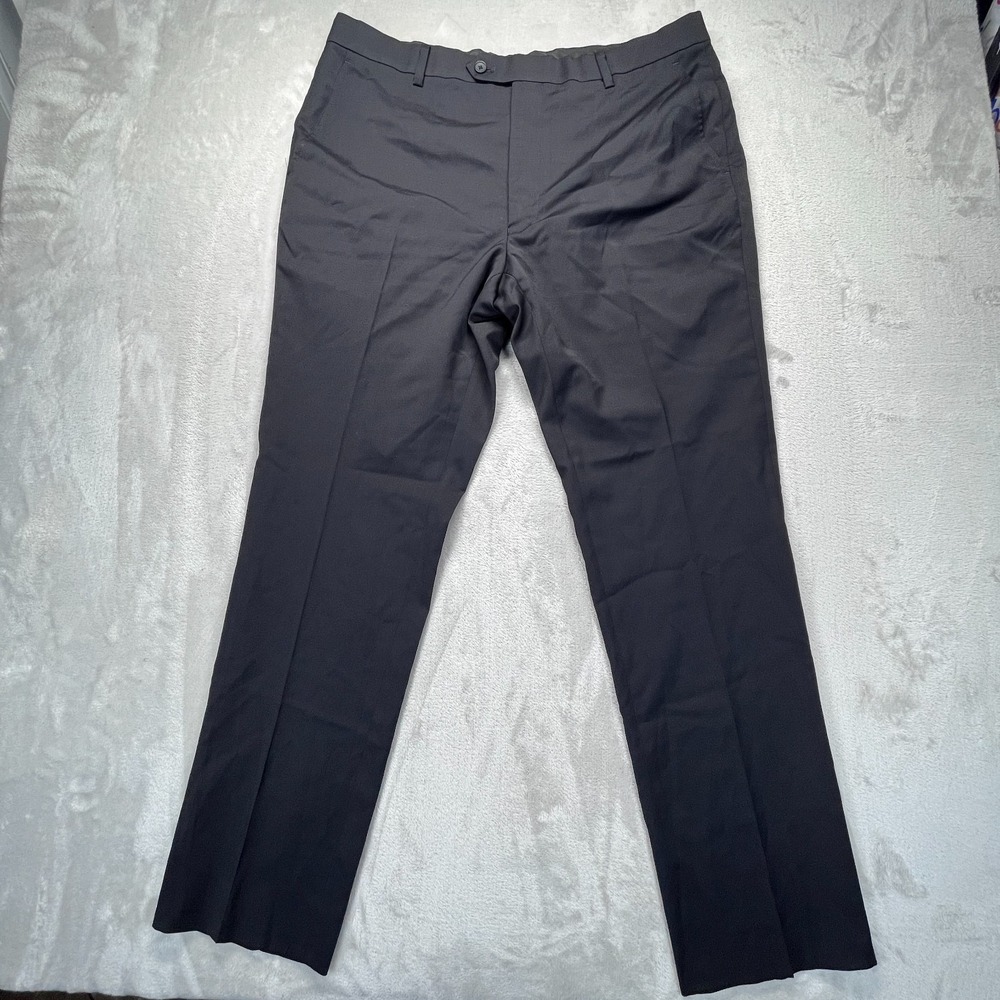 Awearness Kenneth Cole Dress Pants Mens 38 Black Wool Stretch Business Formal